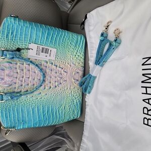 Brahmin Blue Crocodile Embossed Women's Bag